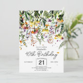 Summer Delicate Wildblumen 40. Geburtstag Einladung (Stehend Vorderseite)