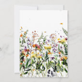 Summer Delicate Wildblumen 40. Geburtstag Einladung (Rückseite)