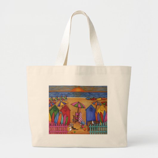 Summer Delight Beach Szene Lisa Lorenz Jumbo Stoffbeutel (Vorne)