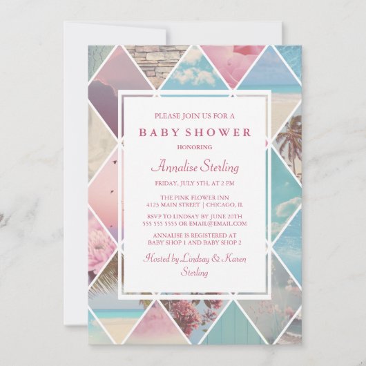 Summer Diamonds | Babyparty Einladung (Vorderseite)