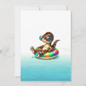 Summer Dino Pool Party Geburtstag Einladung (Rückseite)