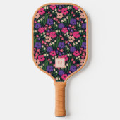Summer Ditsy Mit Monogramm Pickleball Paddel Schläger (Vorderseite)