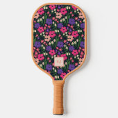Summer Ditsy Mit Monogramm Pickleball Paddel Schläger (Rückseite)