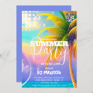 Summer DJ Event Beach Partys Club Flyer C Einladung