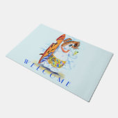 Summer Doormat Snowman Surfer - Spaß Fußmatte (Schrägansicht)