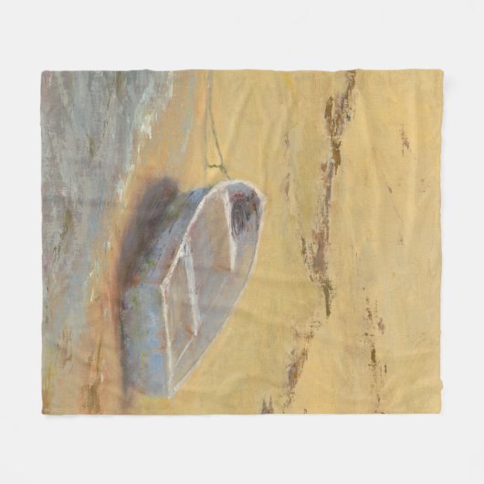 Summer Dory - Boot an der Küste Fleecedecke (Vorderseite (Horizontal))