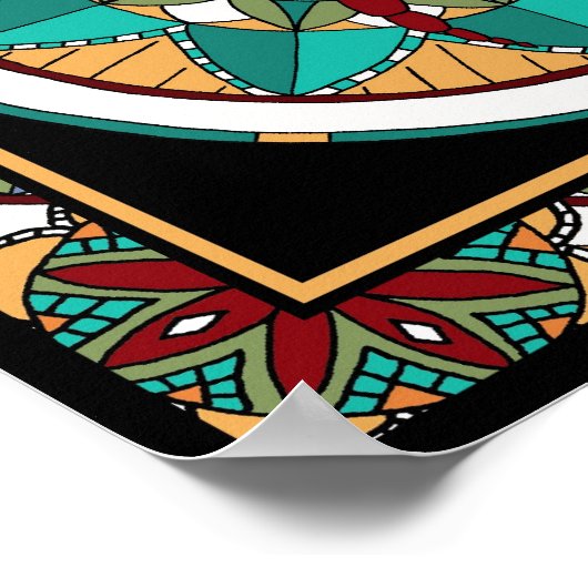 Summer Dragonfly Mandala-Print Poster (Ecke)