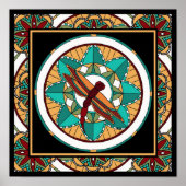 Summer Dragonfly Mandala-Print Poster (Vorne)