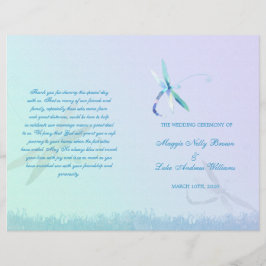 Summer Dragonfly Wedding Ceremony Bi Fold Program