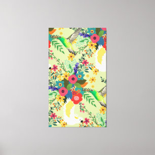 Summer Dschungel Tropical Parrot Blume Blossom Leinwanddruck