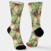 Summer Dschungel Tropical Parrot Blume Blossom Socken (Gewinkelt)