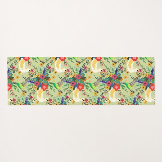 Summer Dschungel Tropical Parrot Blume Blossom Yogamatte (Rückseite (Horizontal))
