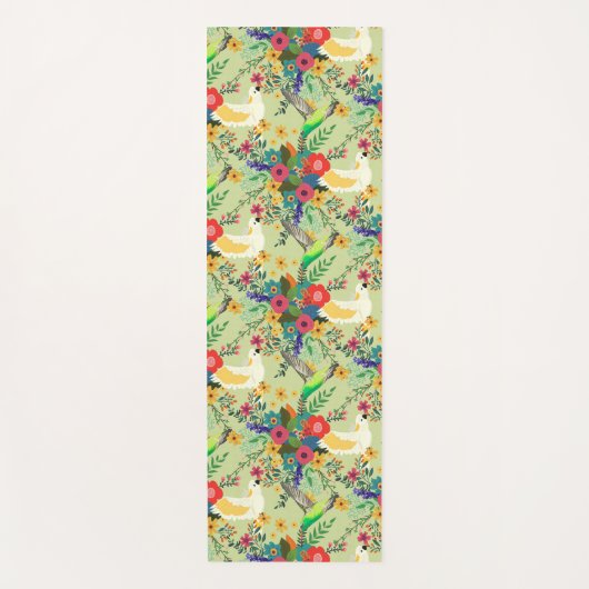 Summer Dschungel Tropical Parrot Blume Blossom Yogamatte (Vorderseite)