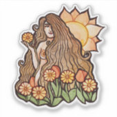 Summer Earth Goddess Aufkleber (Vorderseite)