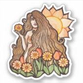 Summer Earth Goddess Aufkleber (Vorderseite)