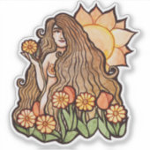 Summer Earth Goddess Aufkleber (Vorderseite)