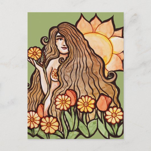 Summer Earth Goddess Postkarte (Vorderseite)