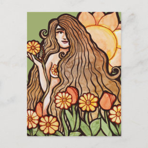 Summer Earth Goddess Postkarte