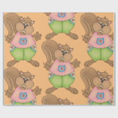 Summer Eichhörnchen Geschenkpapier (Flach)