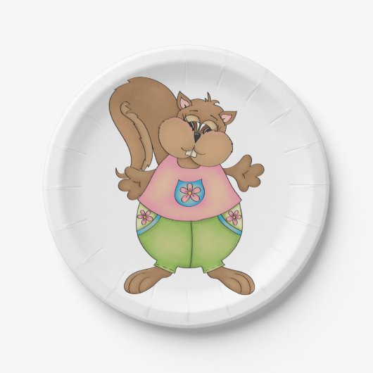 Summer Eichhörnchen Pappteller (Vorderseite)