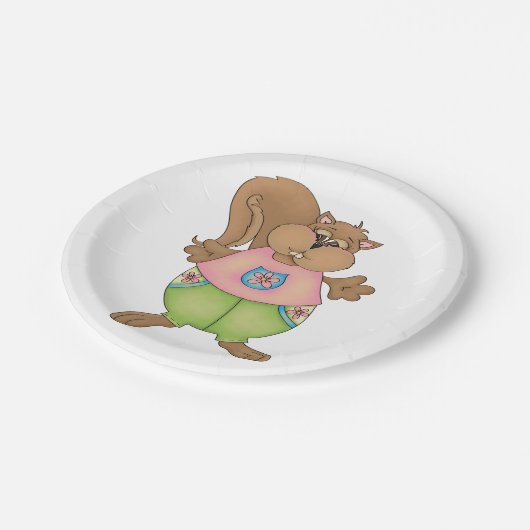 Summer Eichhörnchen Pappteller (Schrägansicht)