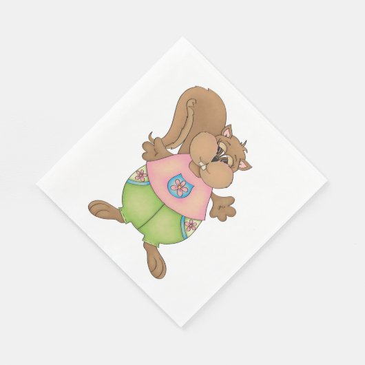 Summer Eichhörnchen Serviette (Ecke)