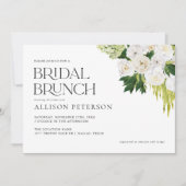 Summer Elegant Greenery Floral Bridal Brunch Einladung (Vorderseite)
