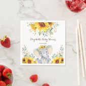 Summer Elephant Watercolor Sonnenblumendusche Serviette (Beispiel)