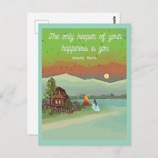 SUMMER ENERGIE mit Hütten sonnenblauen Himmel und  Postkarte (Vorne/Hinten)