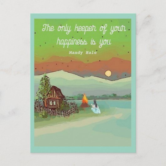 SUMMER ENERGIE mit Hütten sonnenblauen Himmel und Postkarte (Vorderseite)