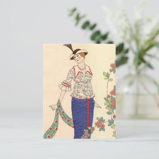 Summer Ensemble George Barbier Postkarte (Stehend Vorderseite)