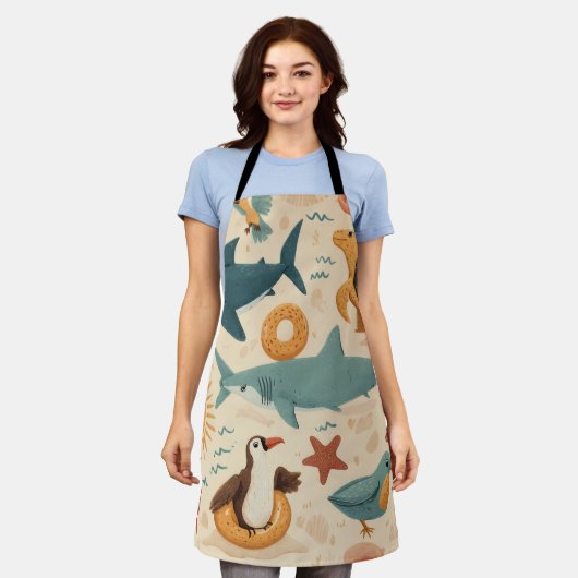 Summer Escape All-Over Print Apron Gift Schürze (Getragen)