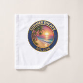 Summer Escape Tropical Beach Sunset Bath Towel Badhandtuch Set (Waschlappen)
