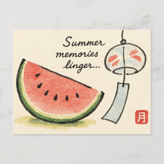 Summer Etegami Postcard Postkarte (Vorderseite)