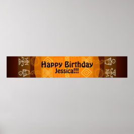 Summer Ethnic Personalisiert Birthday Banner 60x11 Poster