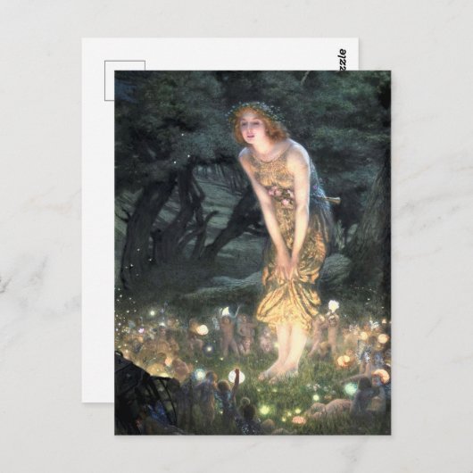 Summer Eve von Pre-Raphaelite Edward Robert Hughes Postkarte (Vorne/Hinten)