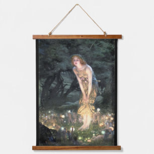 Summer Eve von Pre-Raphaelite Edward Robert Hughes Wandteppich Mit Holzrahmen
