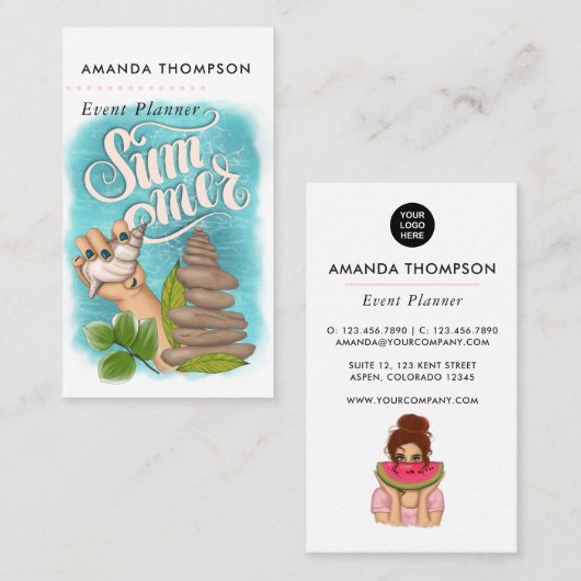 Summer Event Planer Catering Visitenkarte (Vorne/Hinten)