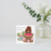 Summer Event Planer Square Business Card Quadratische Visitenkarte (Stehend Vorderseite)