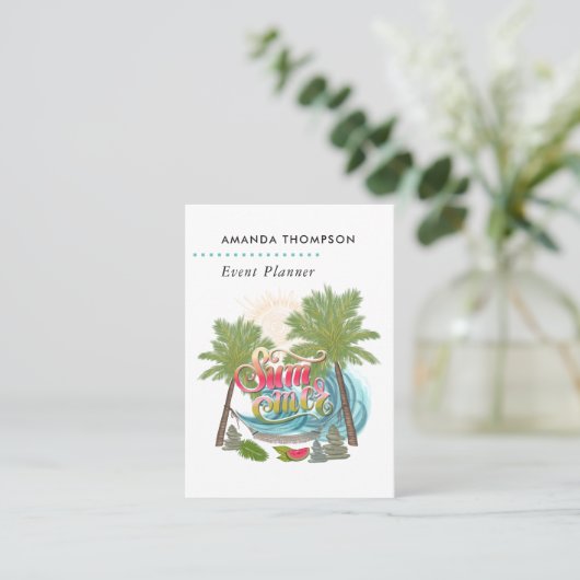 Summer Event Planer Visitenkarte (Stehend Vorderseite)