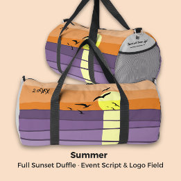 Summer Event Script & Logos Feld Full Sunset Duffle Bag