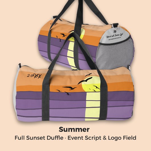 Summer Event Script & Logos Feld Full Sunset Duffle Bag