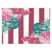 Summer Exotic Blume gestreift Burgund Tischdecke (Vorderseite (Horizontal))
