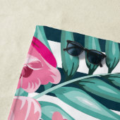 Summer Exotic Blume Monogramm gestreift Strandtuch (Beispiel)