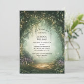 Summer Fairy Tale verzauberte Forest Baby Dusche Einladung (Stehend Vorderseite)