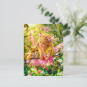 Summer Fairy und Playful Fox Postkarte (Stehend Vorderseite)