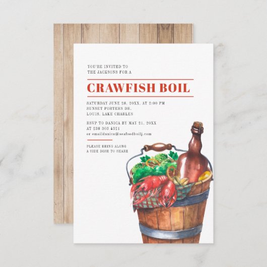 Summer Family Crawfish Boil Celebration Einladung (Vorne/Hinten)