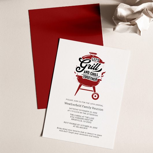 Summer Family Wiedersehen GRILLEN Partys Einladung