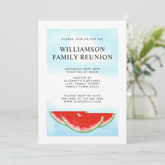 Summer Family Wiedersehen Party Picnic GRILLEN Wat Einladung (Stehend Vorderseite)