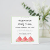 Summer Family Wiedersehen Watermelon Picnic Party Einladung (Stehend Vorderseite)